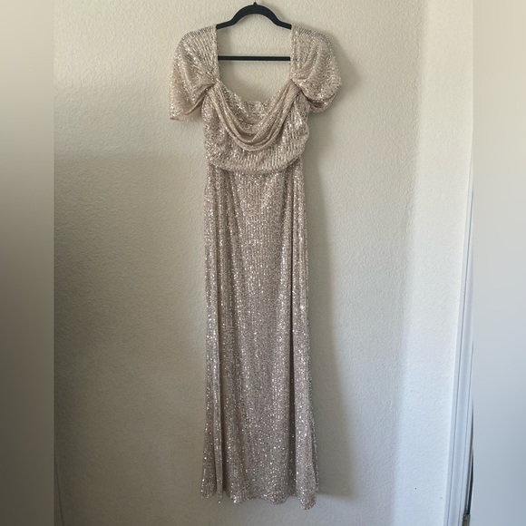Hello Molly Daphne Maxi Sequin Dress in Beige - Picture 3 of 8